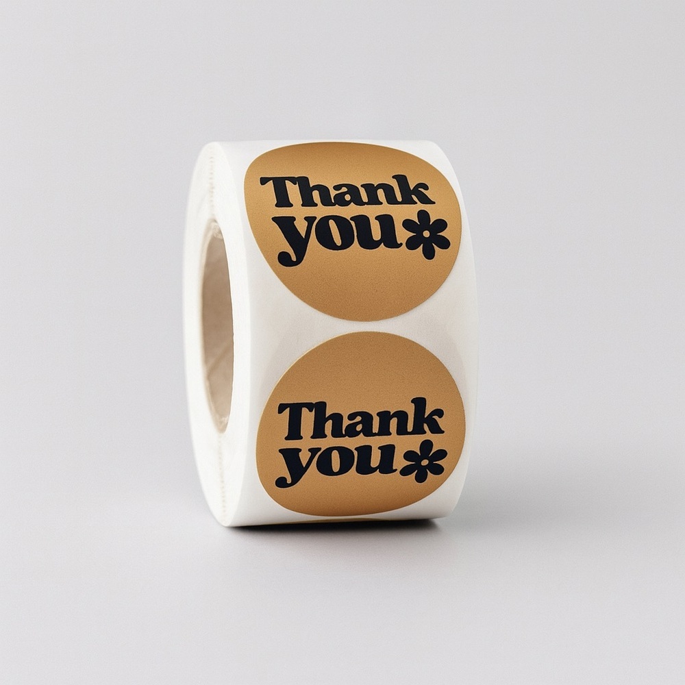 100 Thank you stickers| shipping supplies 1 in round | poshmark stickers